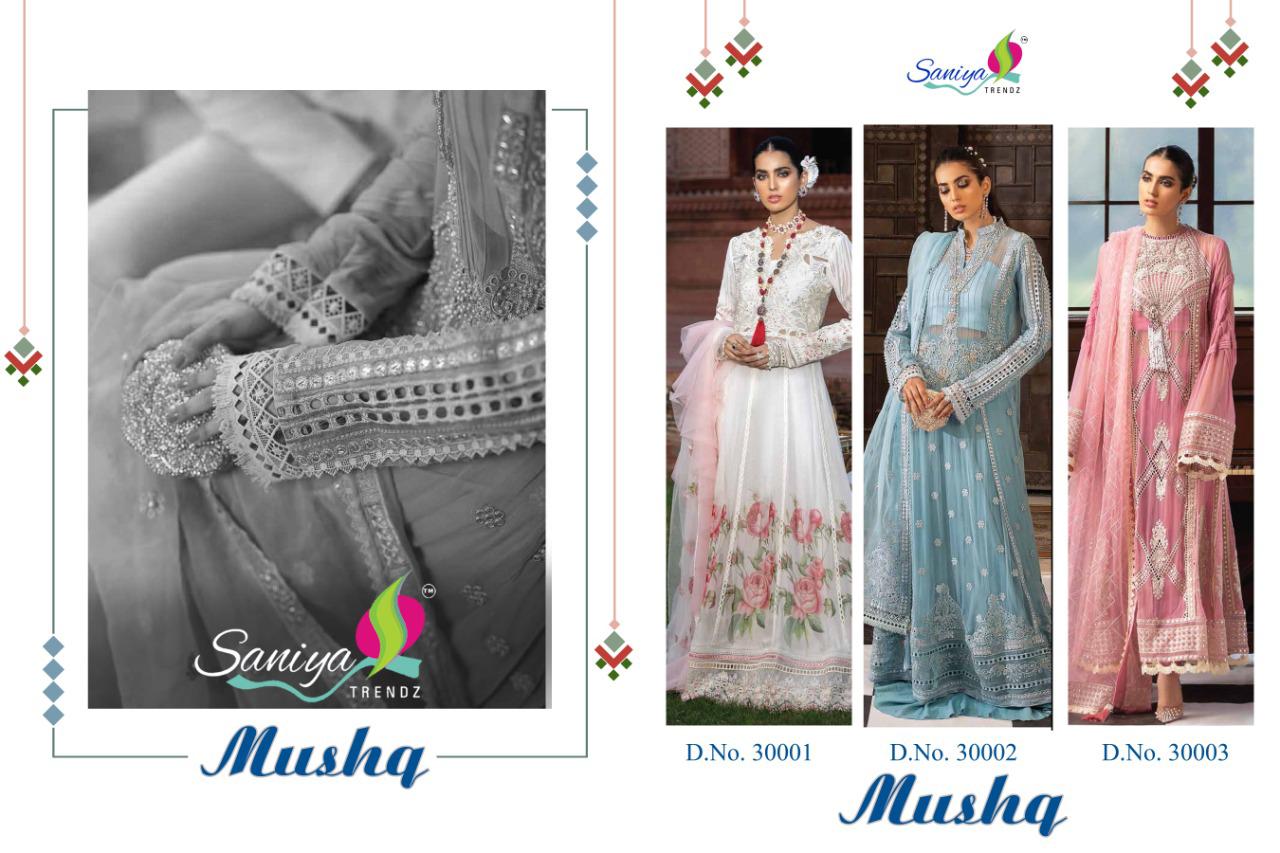 Saniya Presents  Mushq Heavy Stylish Look Pakistani Suits