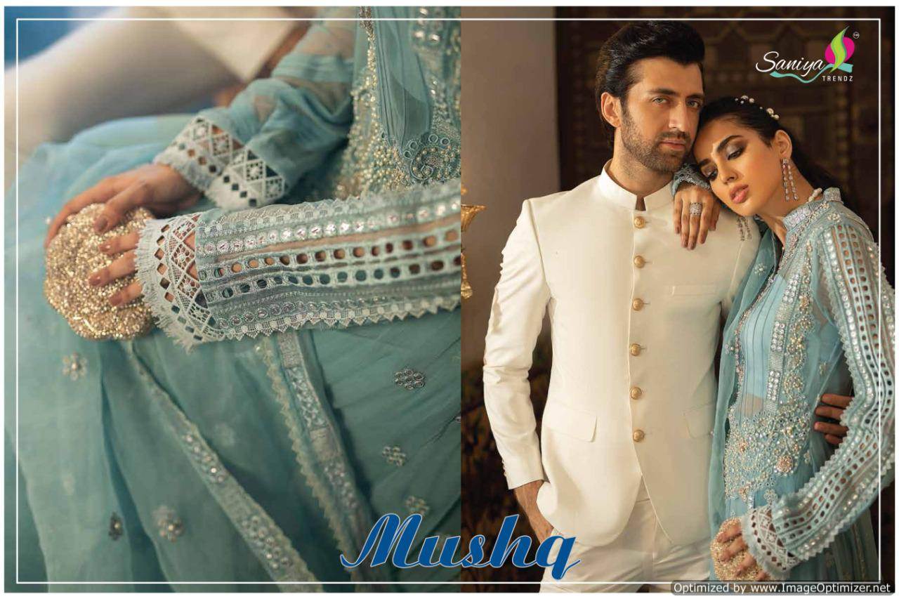 Saniya Presents  Mushq Heavy Stylish Look Pakistani Suits