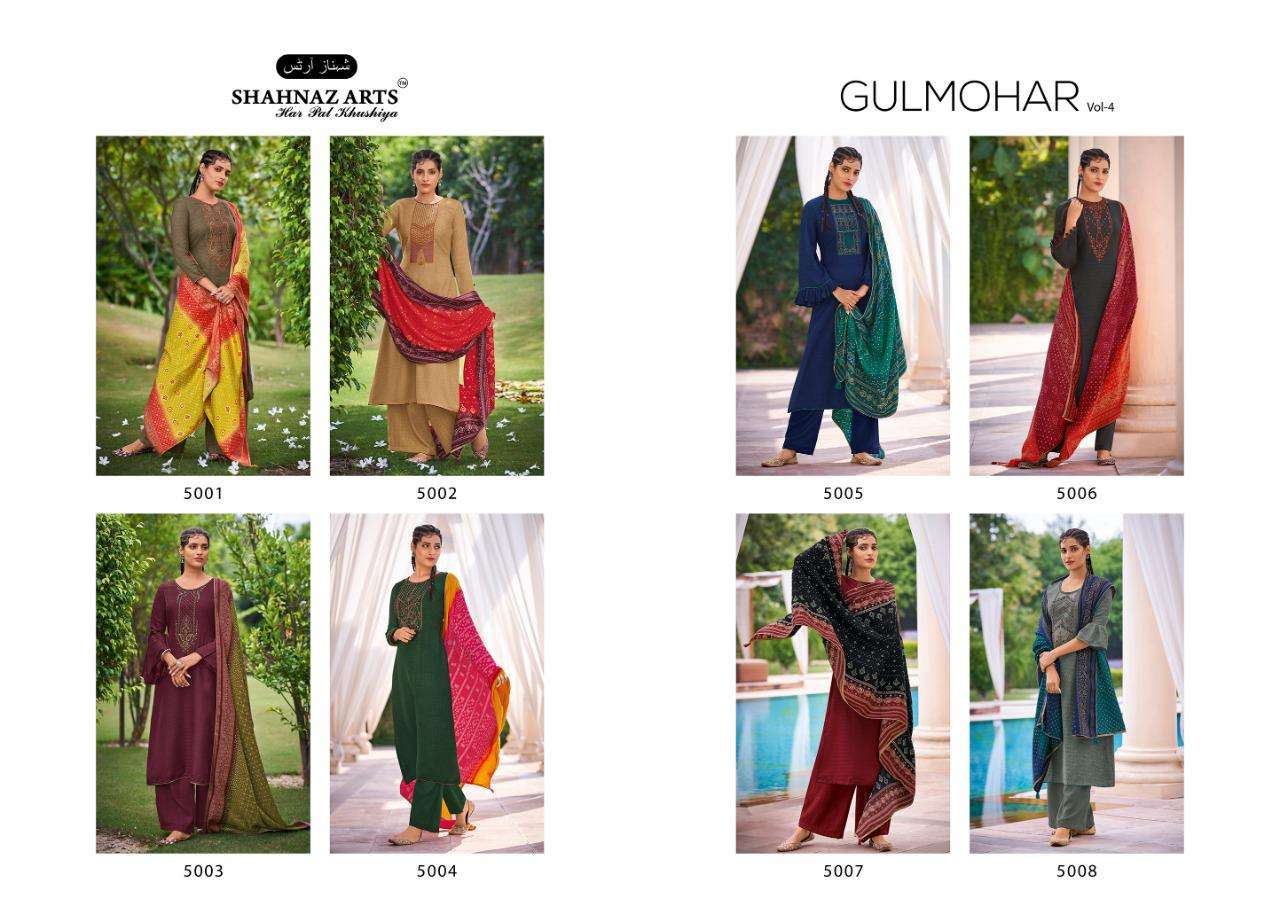 Shahnaz Presents  Gulmohar Vol  4  Designer Dress Material