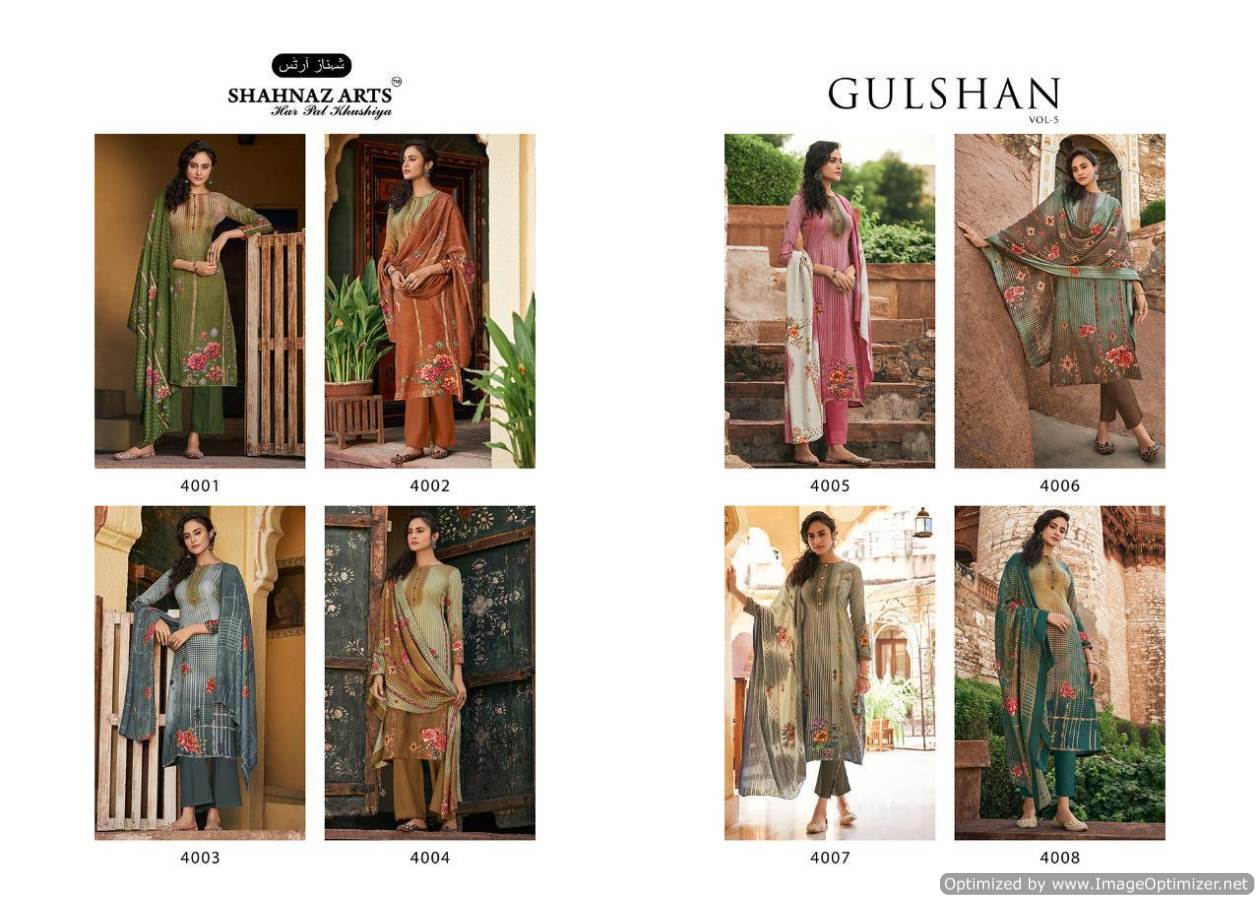 Shahnaz  Presents Gulshan Vol 5 Designer Dress Material