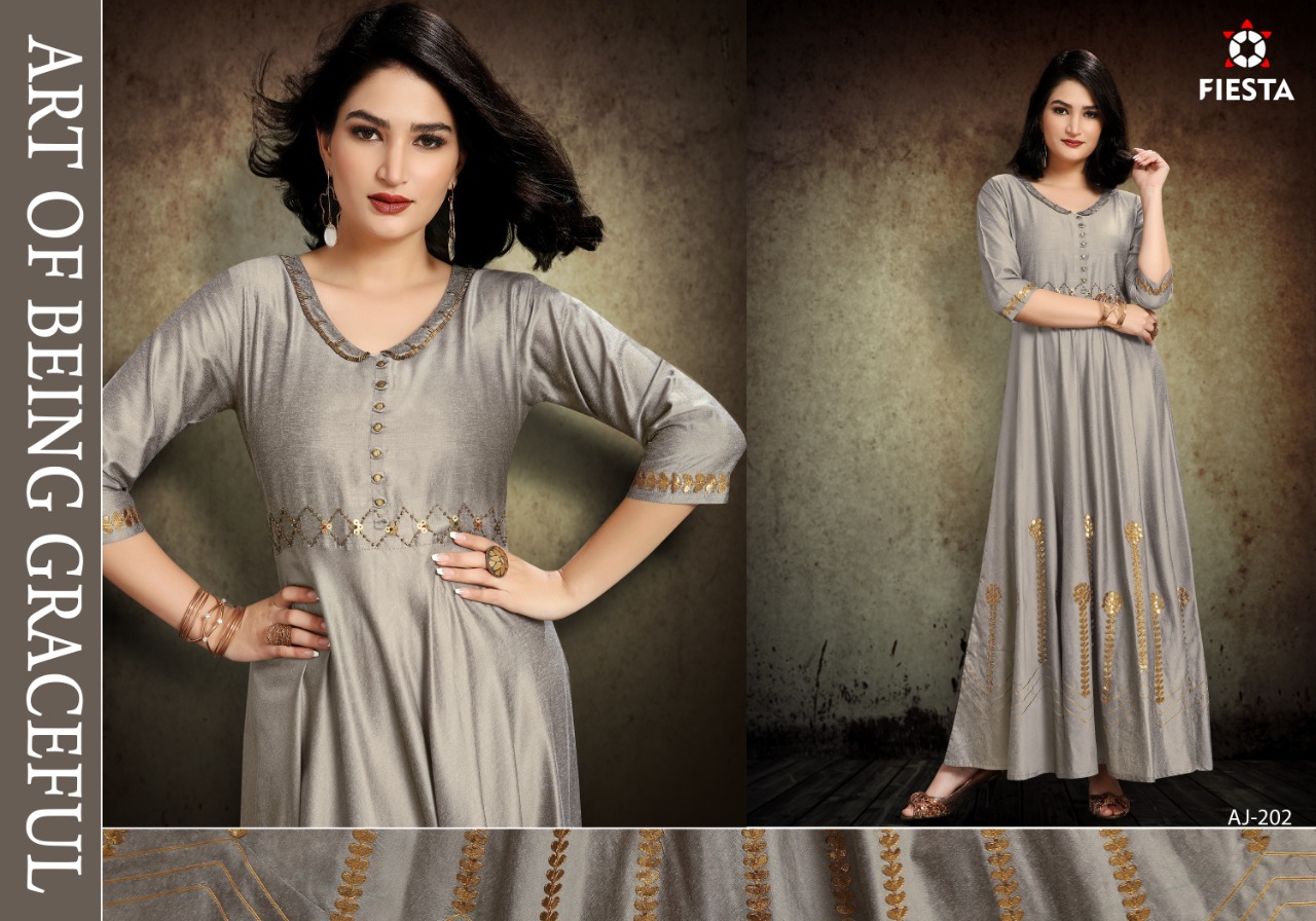 Fiesta Present Mindhal Festival Wear Long Kurtis Collection.