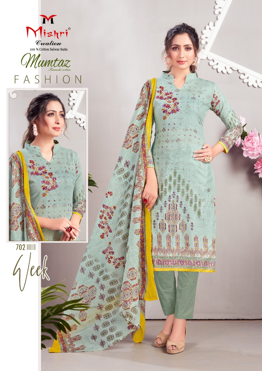 Mishri Presents Mumtaz 7 Collection Of Rich Look Pure Cotton Designer Dress Materials