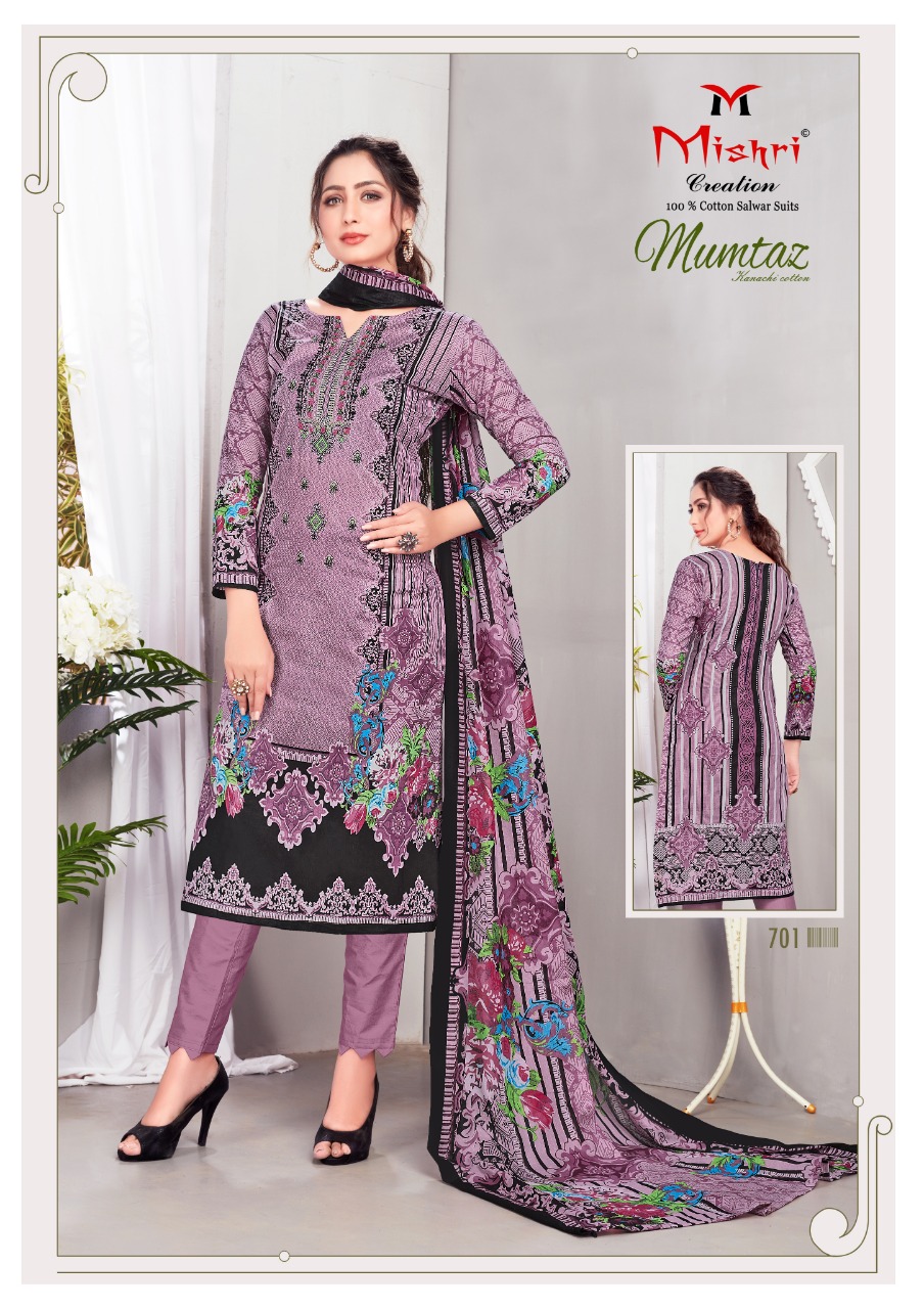 Mishri Presents Mumtaz 7 Collection Of Rich Look Pure Cotton Designer Dress Materials