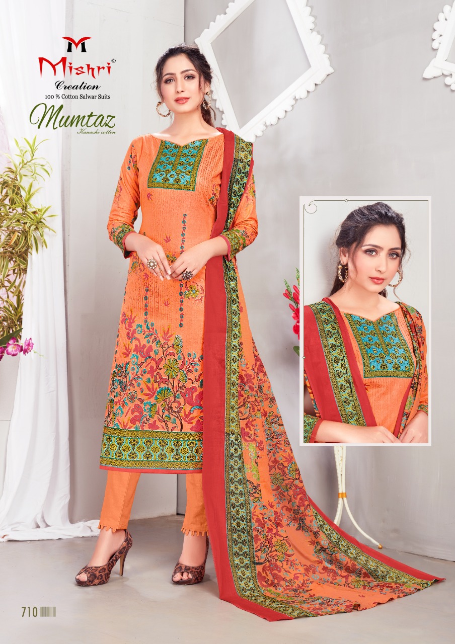 Mishri Presents Mumtaz 7 Collection Of Rich Look Pure Cotton Designer Dress Materials