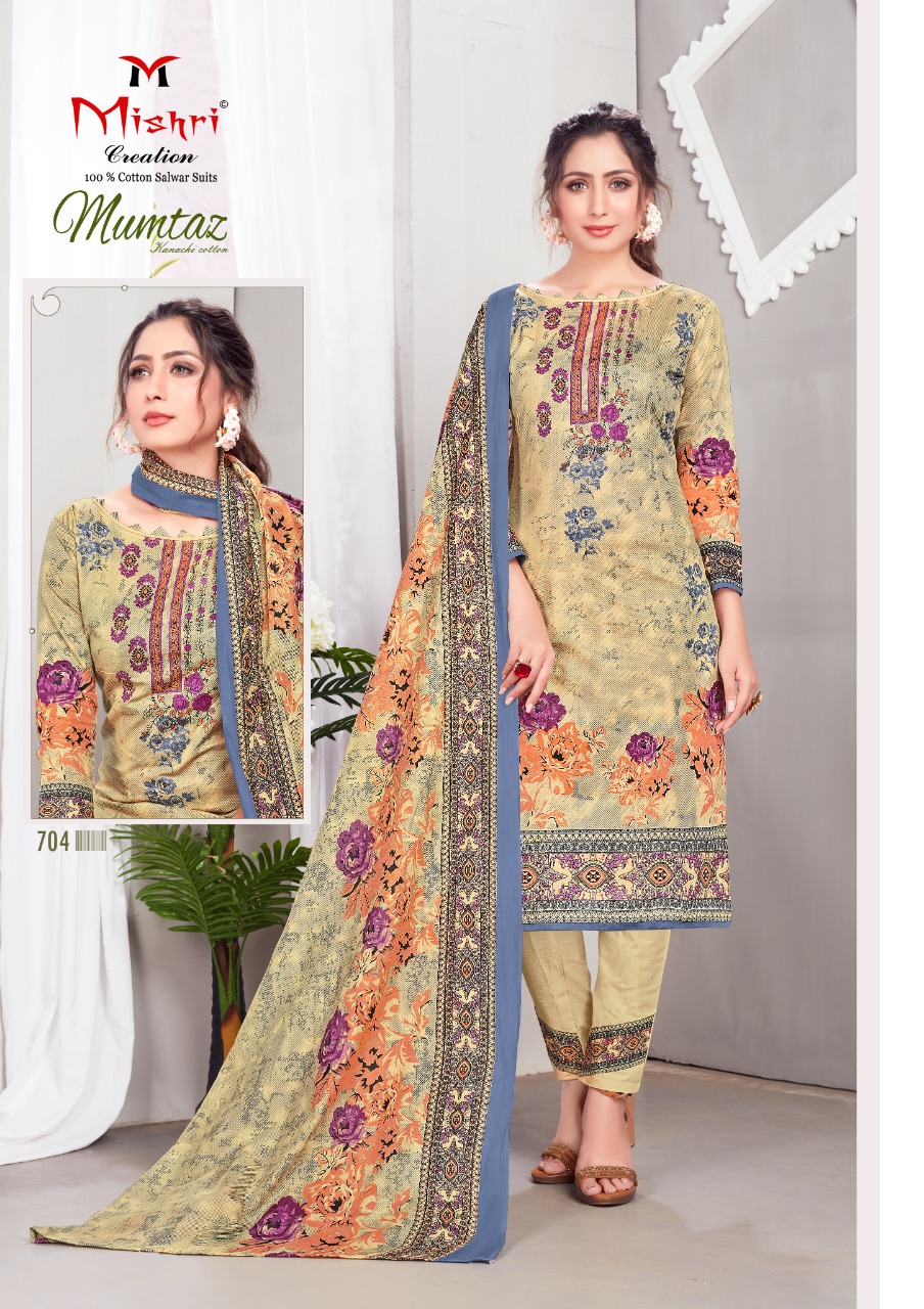 Mishri Presents Mumtaz 7 Collection Of Rich Look Pure Cotton Designer Dress Materials