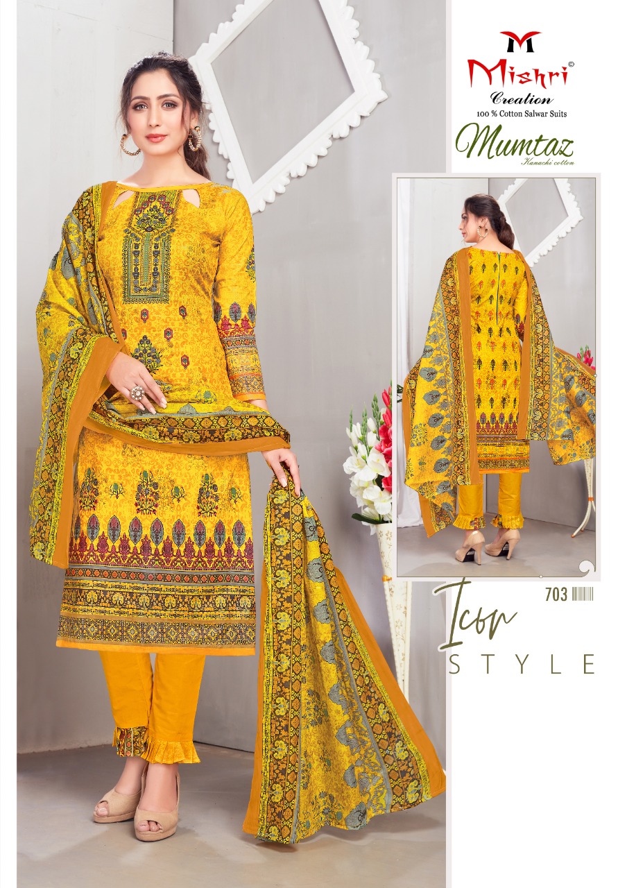 Mishri Presents Mumtaz 7 Collection Of Rich Look Pure Cotton Designer Dress Materials