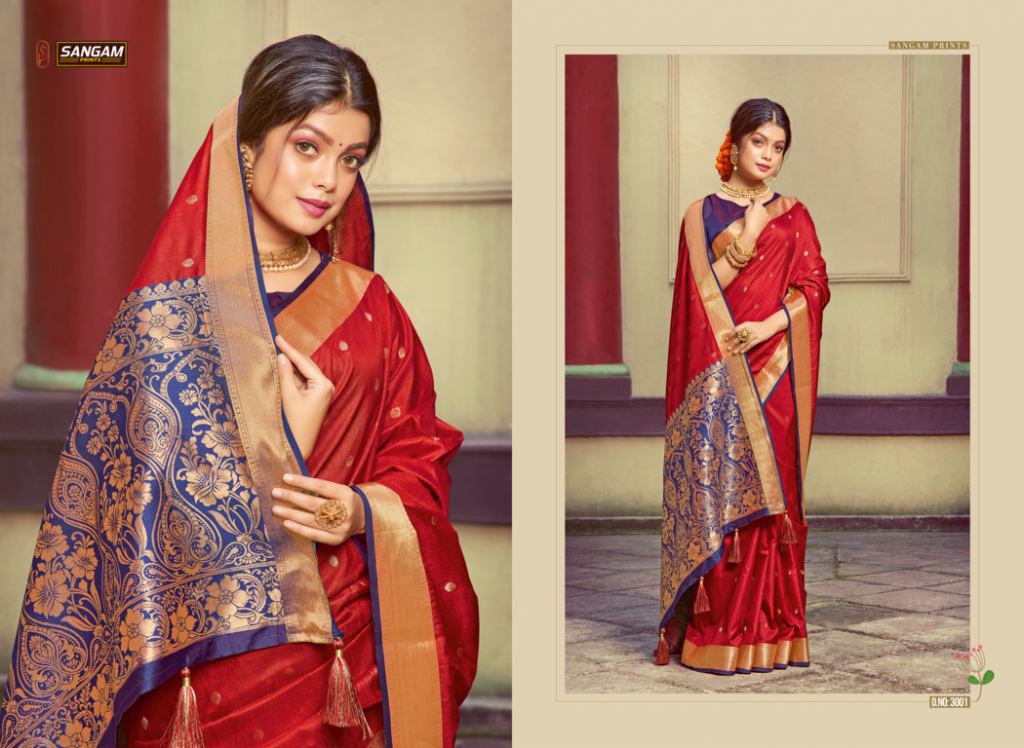 Red And Golden Colour Sundari Silk Sangam Exclusive Wear Wholesale Silk  Sarees Catalog 1003 - The Ethnic World