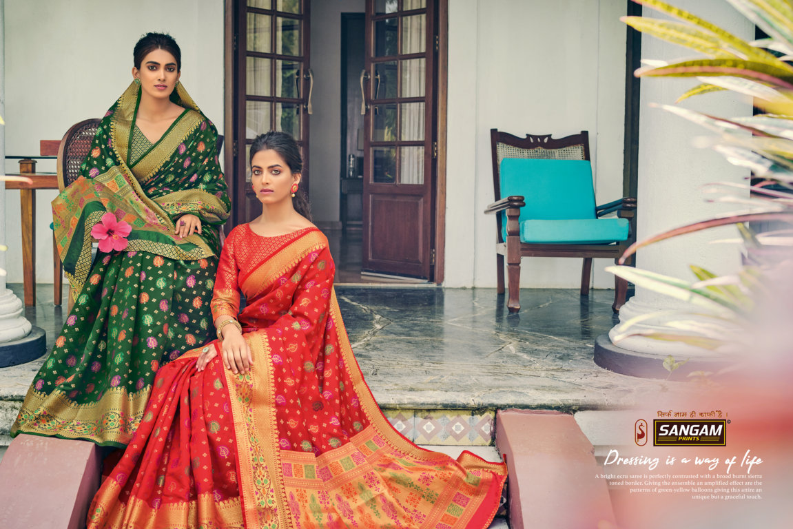 Sangam Presents Pahnawa Heavy Banarasi Silk Sarees Collection