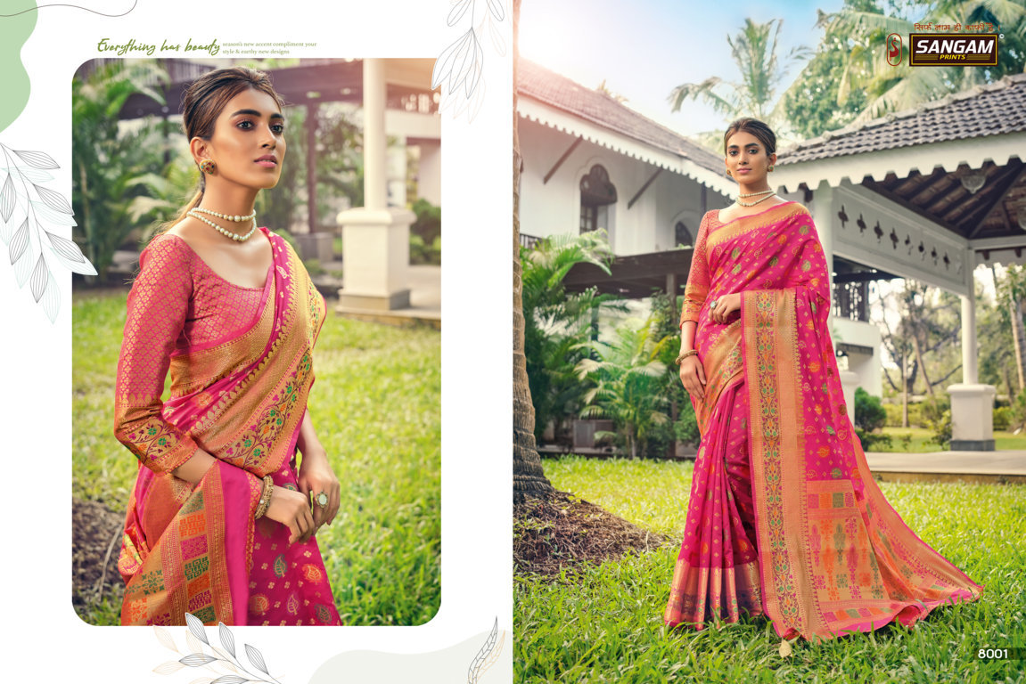 Sangam Presents Pahnawa Heavy Banarasi Silk Sarees Collection