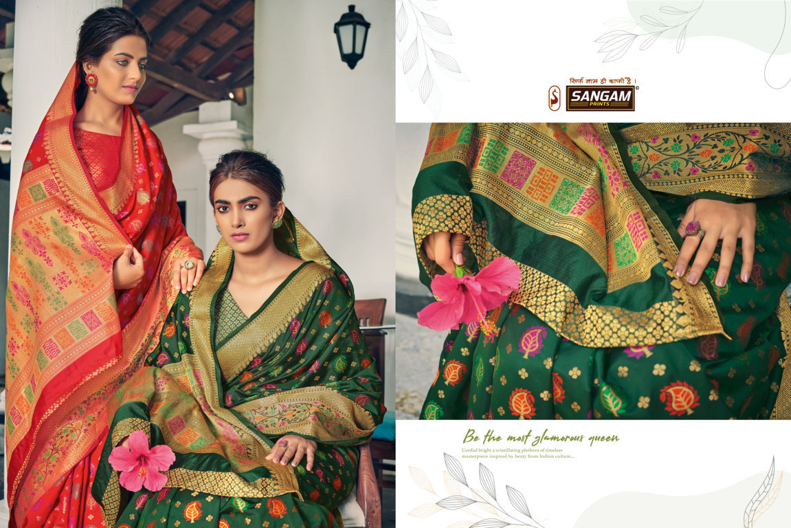 Sangam Presents Pahnawa Heavy Banarasi Silk Sarees Collection