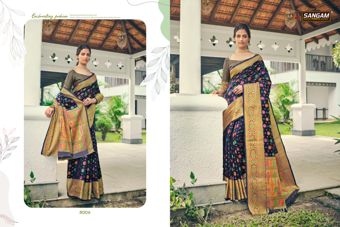 Sangam Presents Pahnawa Heavy Banarasi Silk Sarees Collection