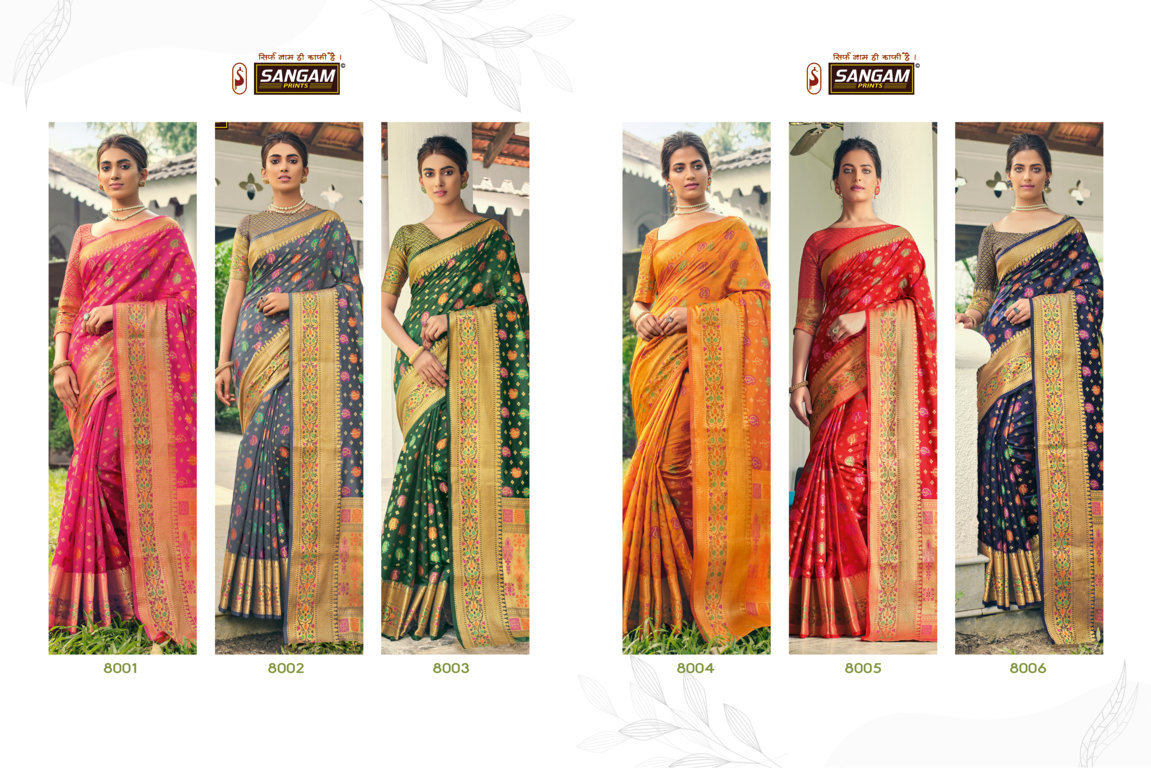 Sangam Presents Pahnawa Heavy Banarasi Silk Sarees Collection