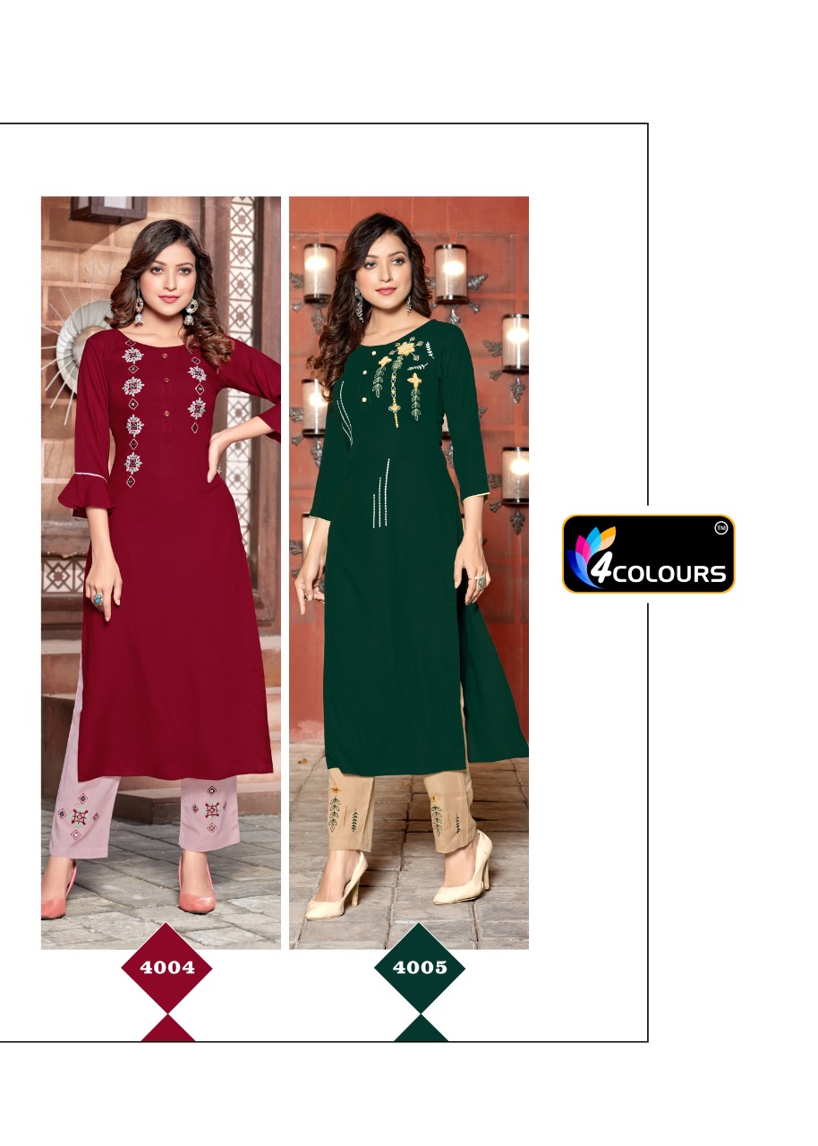 4 Colours Presents Lime Light Kurti With Bottom