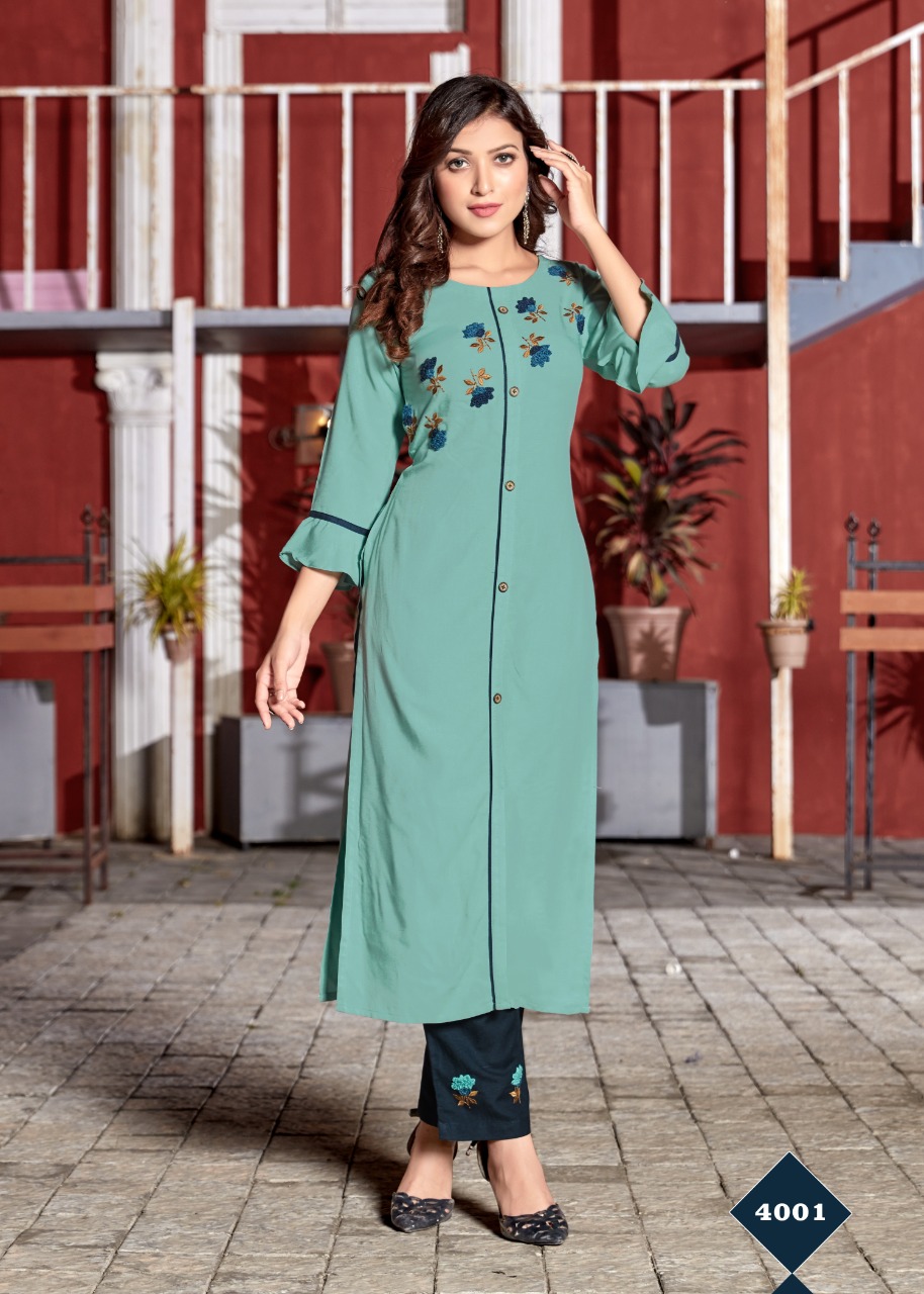 4 Colours Presents Lime Light Kurti With Bottom