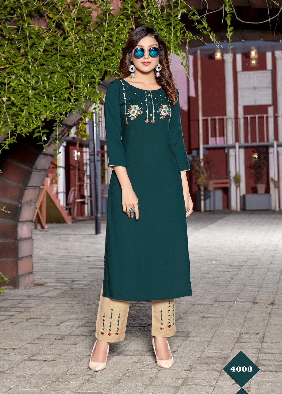 4 Colours Presents Lime Light Kurti With Bottom