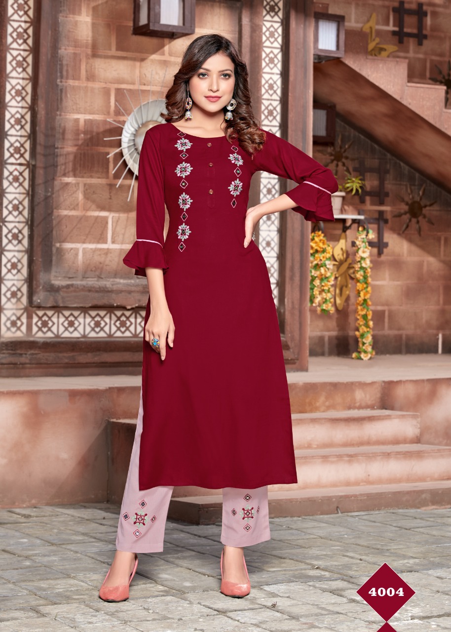 4 Colours Presents Lime Light Kurti With Bottom