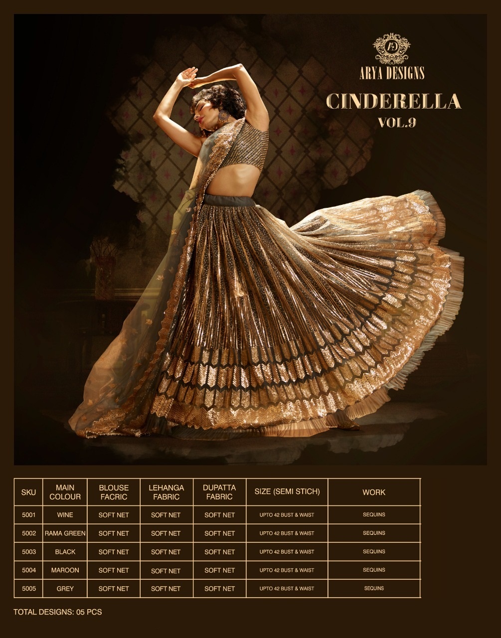 Arya Presents  Cinderella Vol 9 Designer Wedding Wear Heavy Lehenga