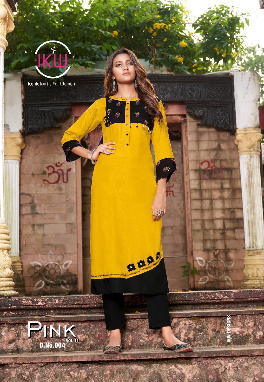 Ikw  Presents Pink Vol  11 Designer  Kurti Collection