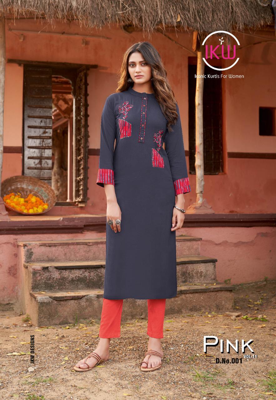 Ikw  Presents Pink Vol  11 Designer  Kurti Collection