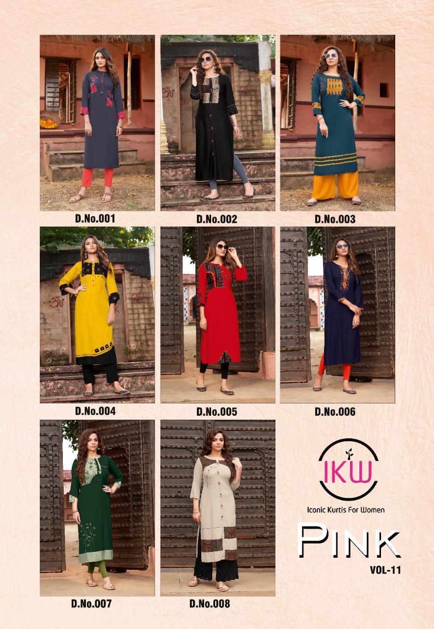 Ikw  Presents Pink Vol  11 Designer  Kurti Collection