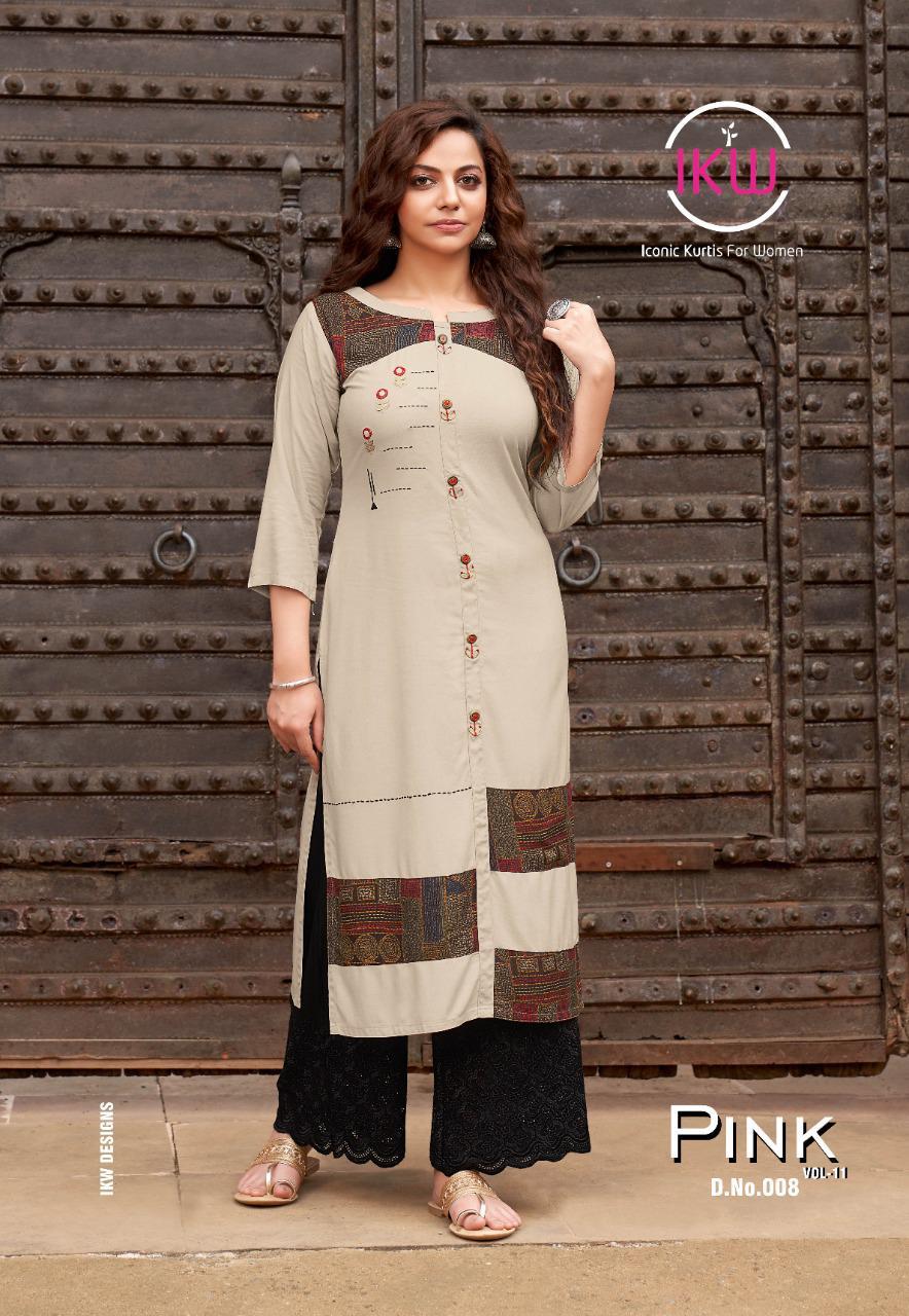 Ikw  Presents Pink Vol  11 Designer  Kurti Collection