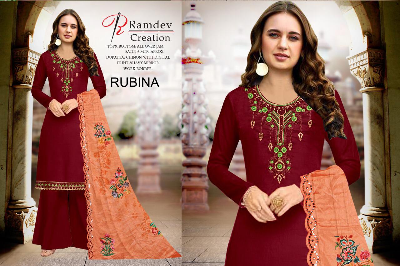 Ramdav Presents Rubina Designer Dress Material