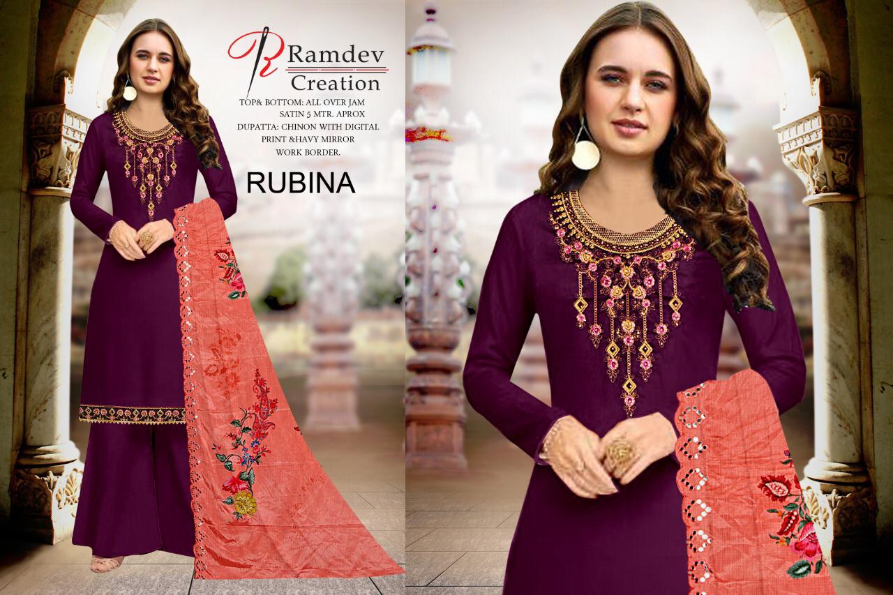 Ramdav Presents Rubina Designer Dress Material