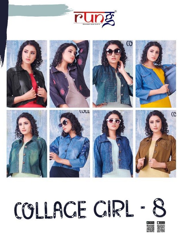 Rung  Presents Collage Girl Vol  8 Ethnic Wear Long Kurti Collection