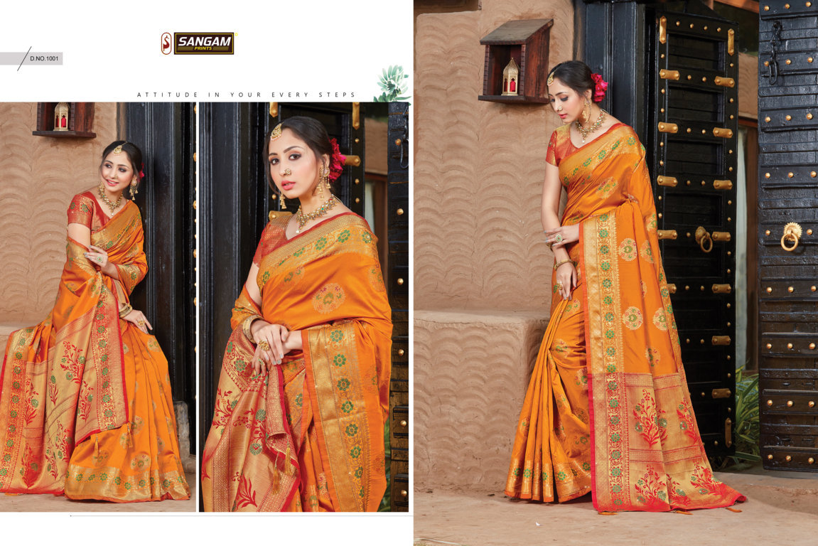 Sangam Presents Manjari Silk Pure Soft Silk Saree With Siroski Work