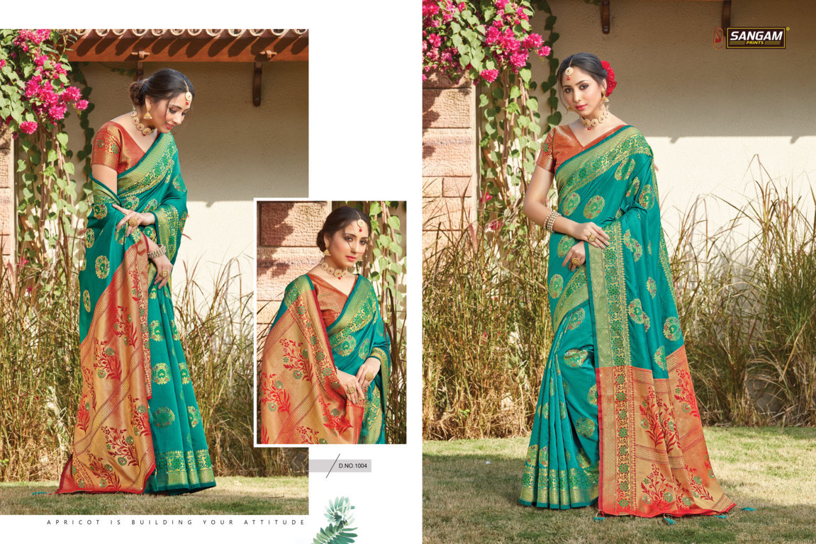 Sangam Presents Manjari Silk Pure Soft Silk Saree With Siroski Work