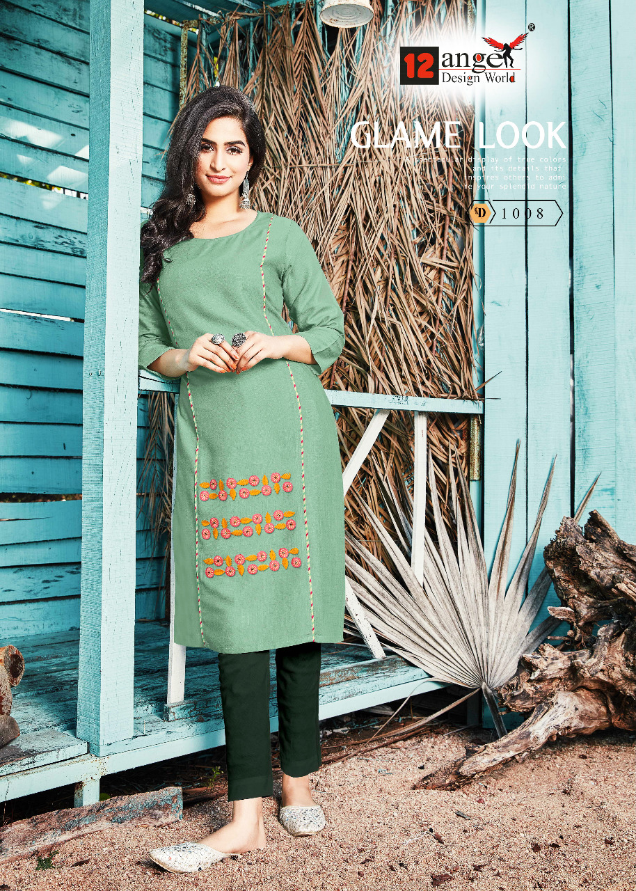 12 Angel  Presents Lime 	 Casual Wear Kurtis Collection