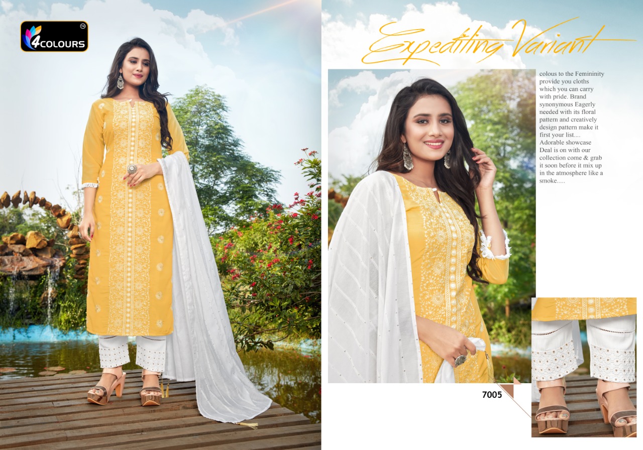 4colours Presents  Lakhnavi Designer  Kurti Collection