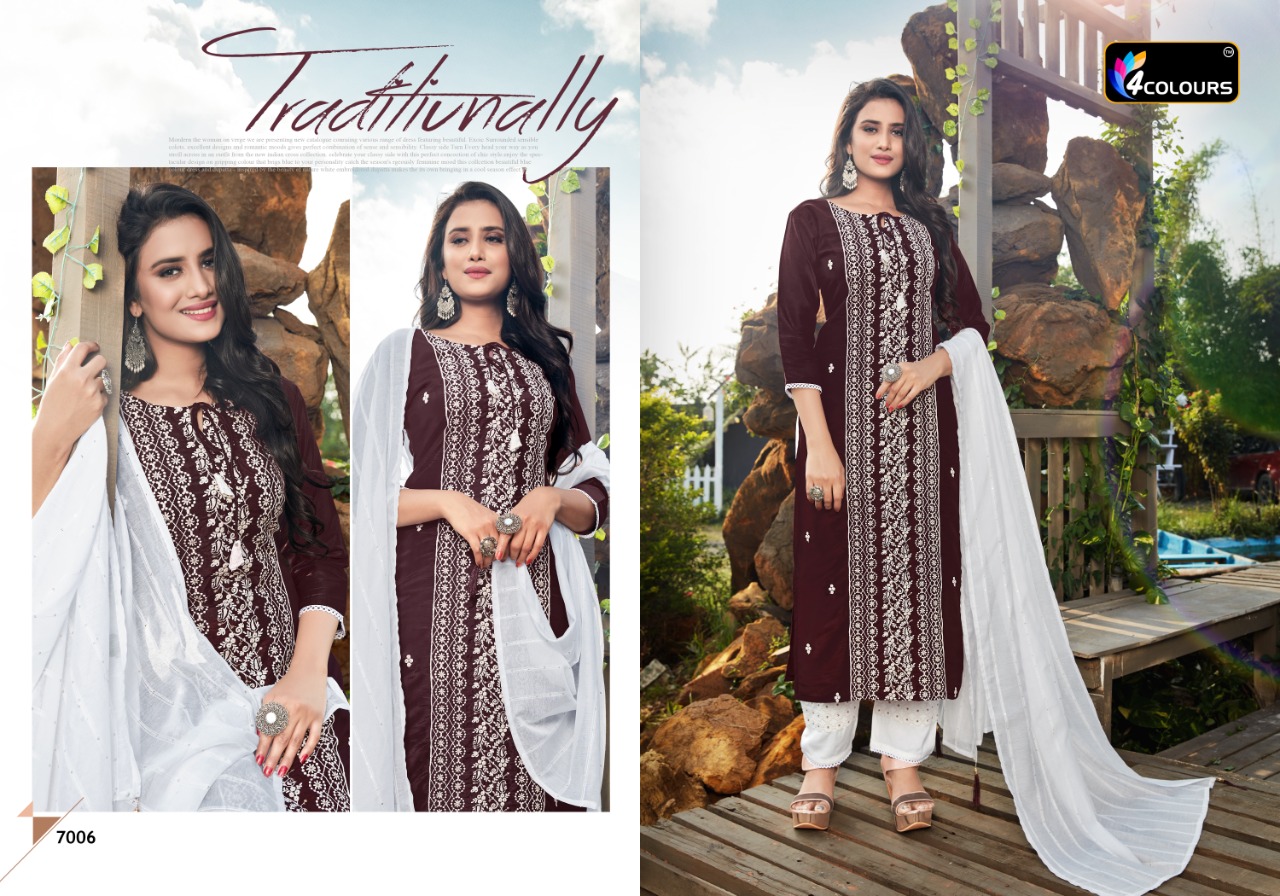 4colours Presents  Lakhnavi Designer  Kurti Collection