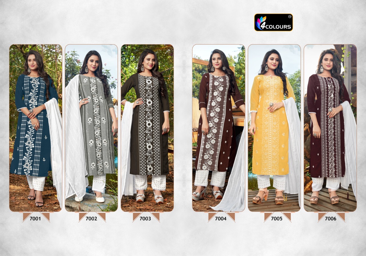 4colours Presents  Lakhnavi Designer  Kurti Collection