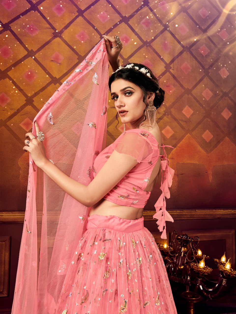 Royal Blue Lehenga with Pink Dupatta | Designer Lehenga – ViBha
