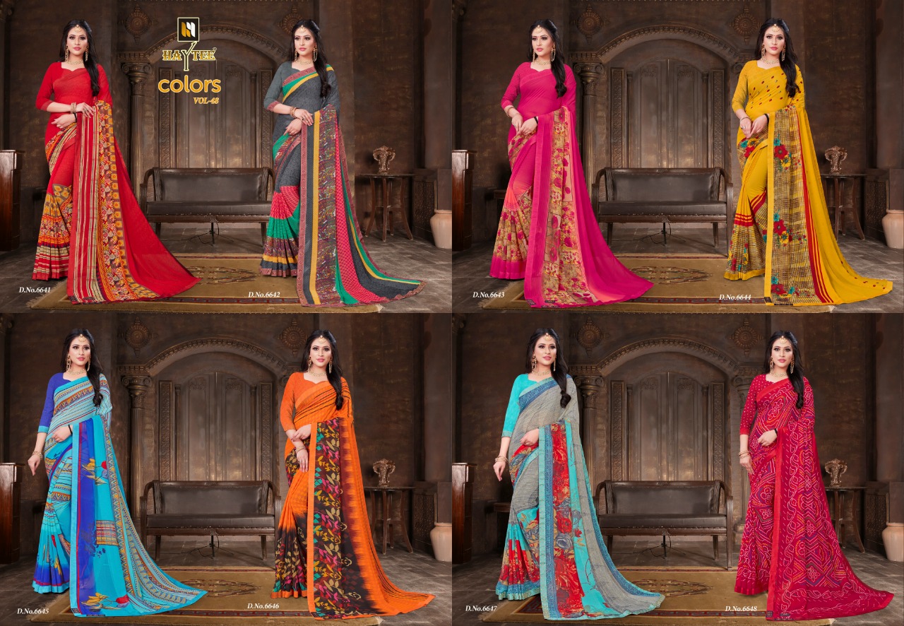 Haytee Presents  Colors Vol  48 Casual Wear Sarees Collection