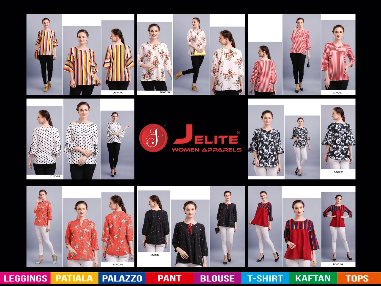 Jelite Presents Tulip Vol 2 Stylish Printed Western Ladies Top Collection