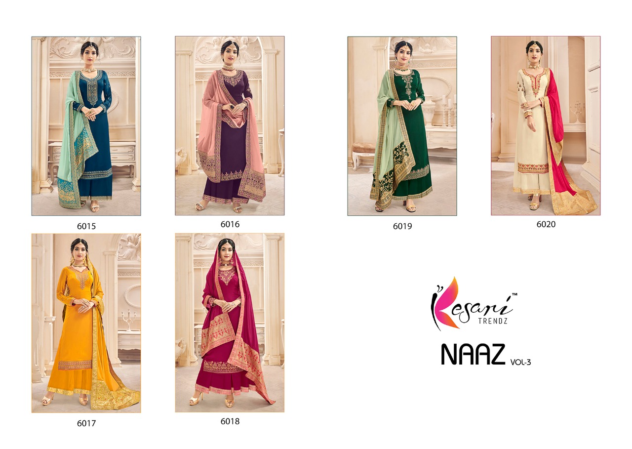 Kesari Presents  Naaz Vol  3 Designer Salwar Suits