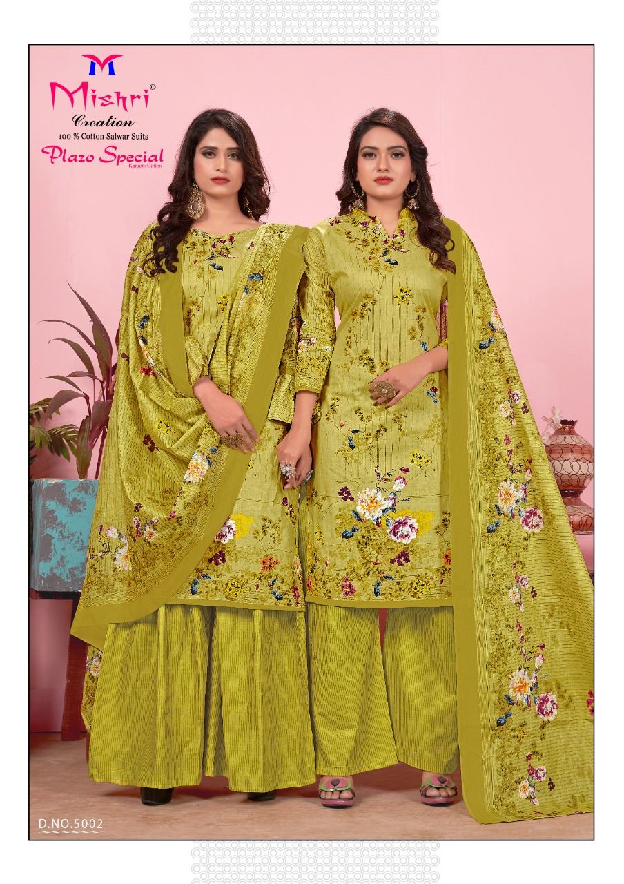 Mishri Presents  Plazo Special Karachi Cotton Vol 5 Dress Materials Collection