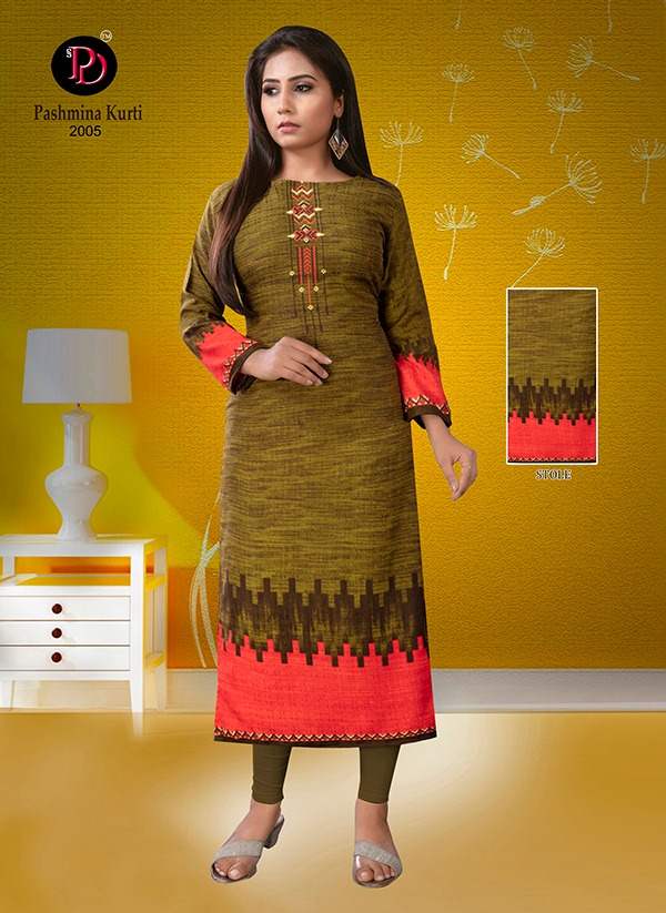 Poorvi Presents  Pashmina Vol 2 Printed Kurti Collection