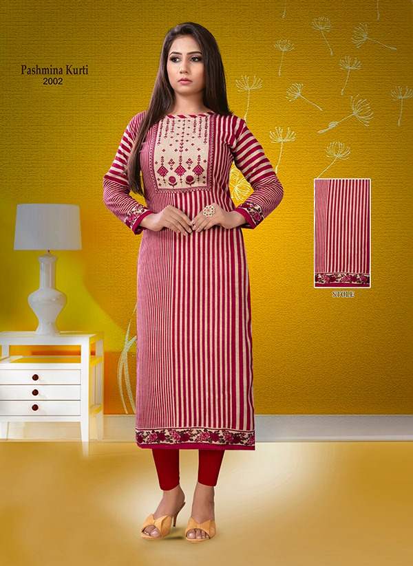 Poorvi Presents  Pashmina Vol 2 Printed Kurti Collection