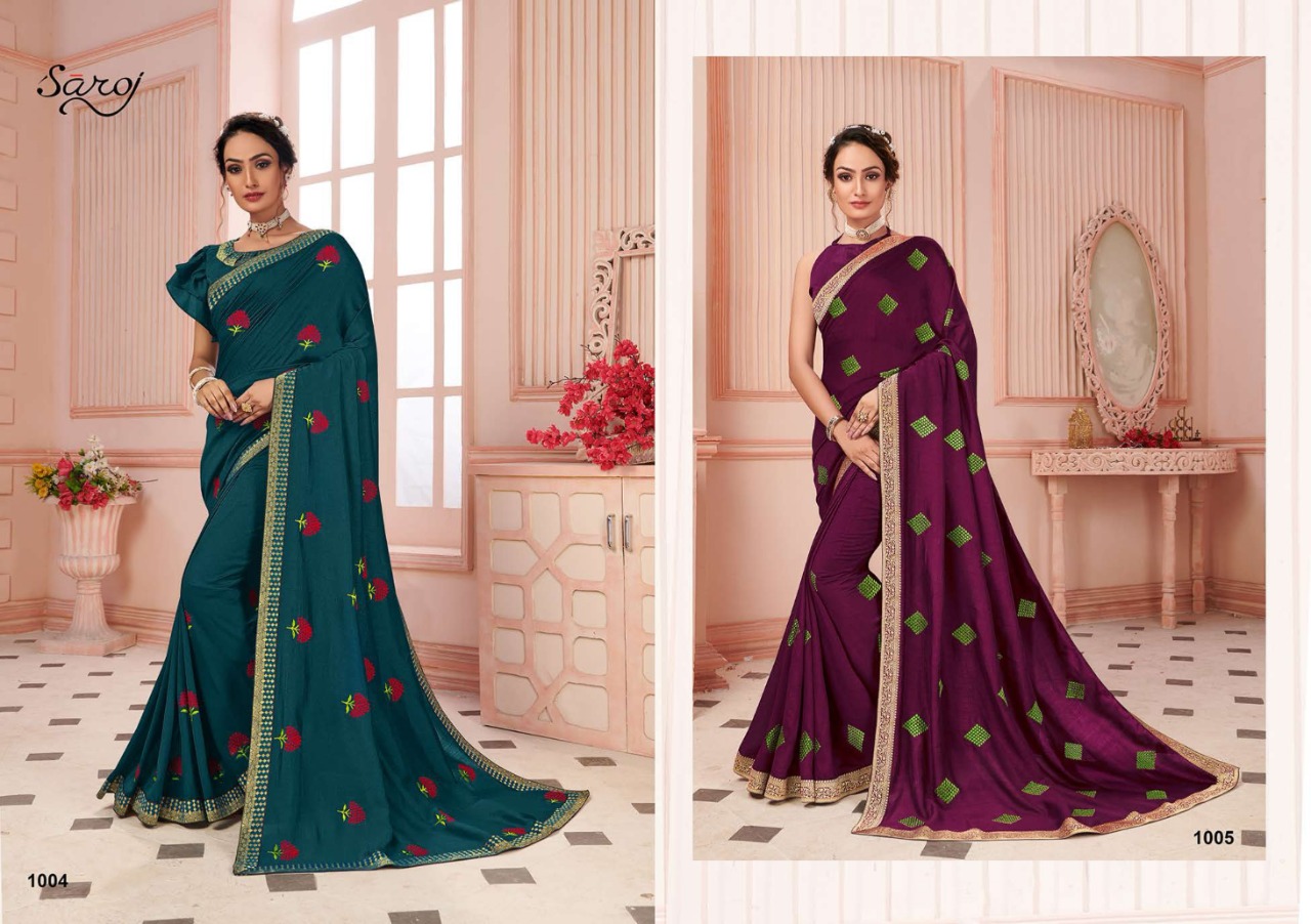 Saroj Presents  Biography Festive Wear  Sarees Collection