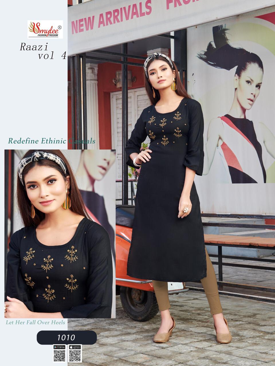 Smylee Presents  Raazi  Vol 4  Designer Kurtis Collection