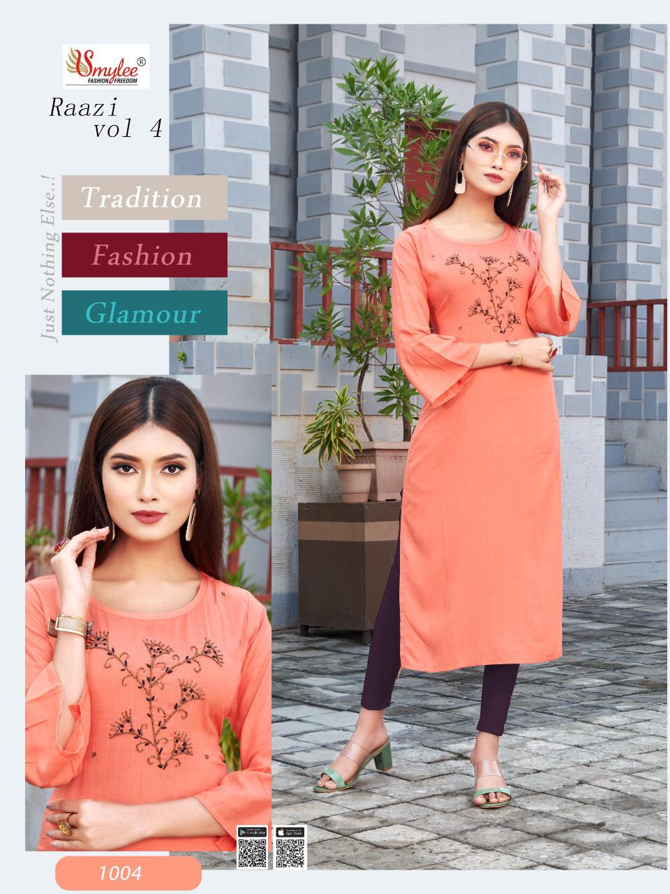 Smylee Presents  Raazi  Vol 4  Designer Kurtis Collection