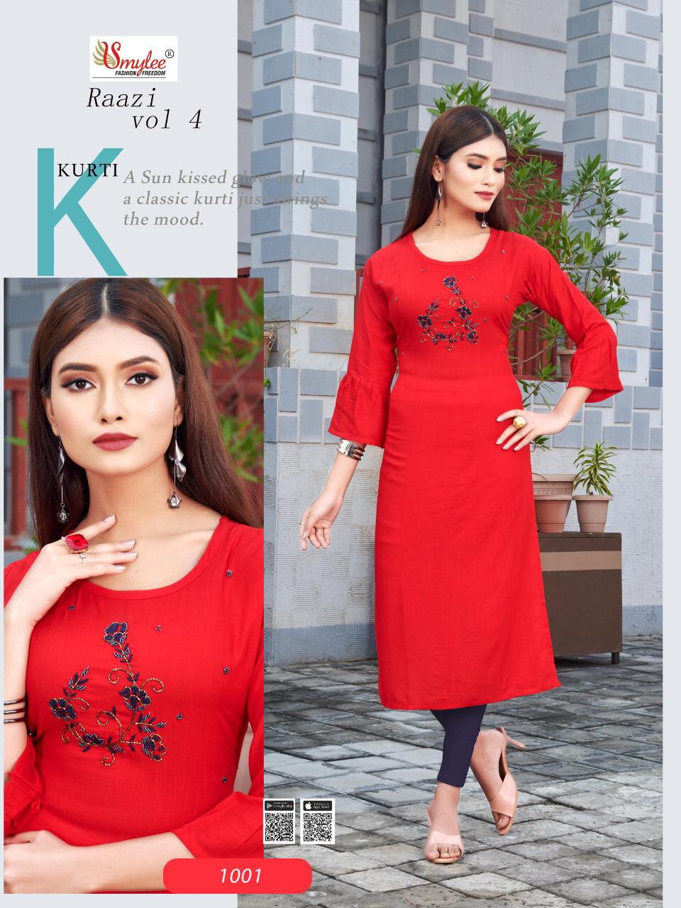 Smylee Presents  Raazi  Vol 4  Designer Kurtis Collection