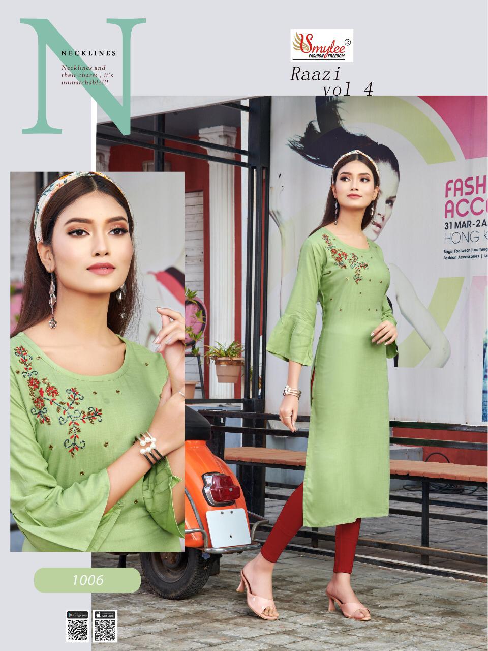 Smylee Presents  Raazi  Vol 4  Designer Kurtis Collection