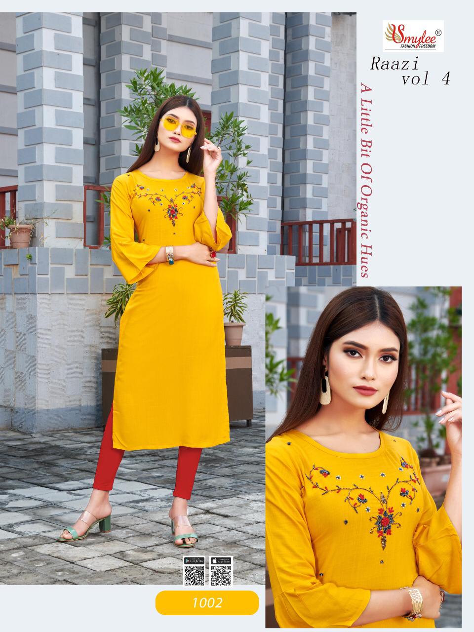 Smylee Presents  Raazi  Vol 4  Designer Kurtis Collection