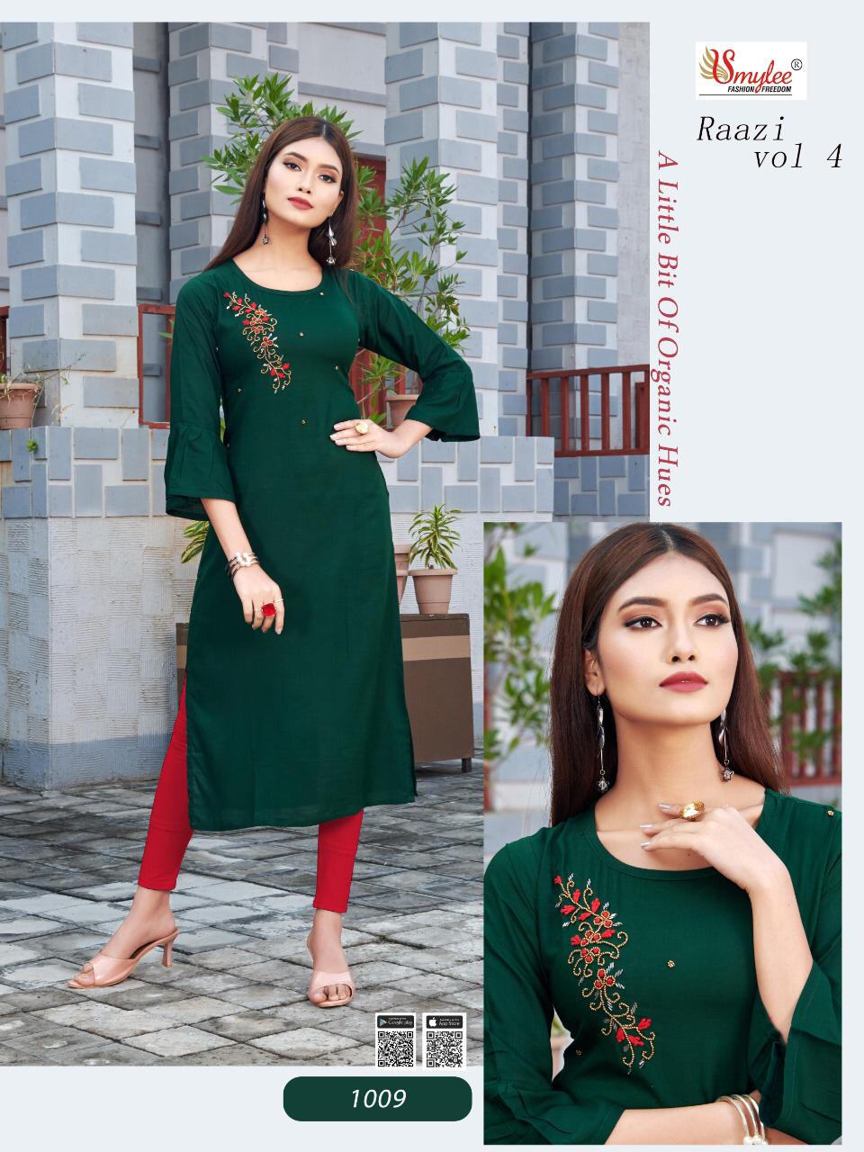 Smylee Presents  Raazi  Vol 4  Designer Kurtis Collection