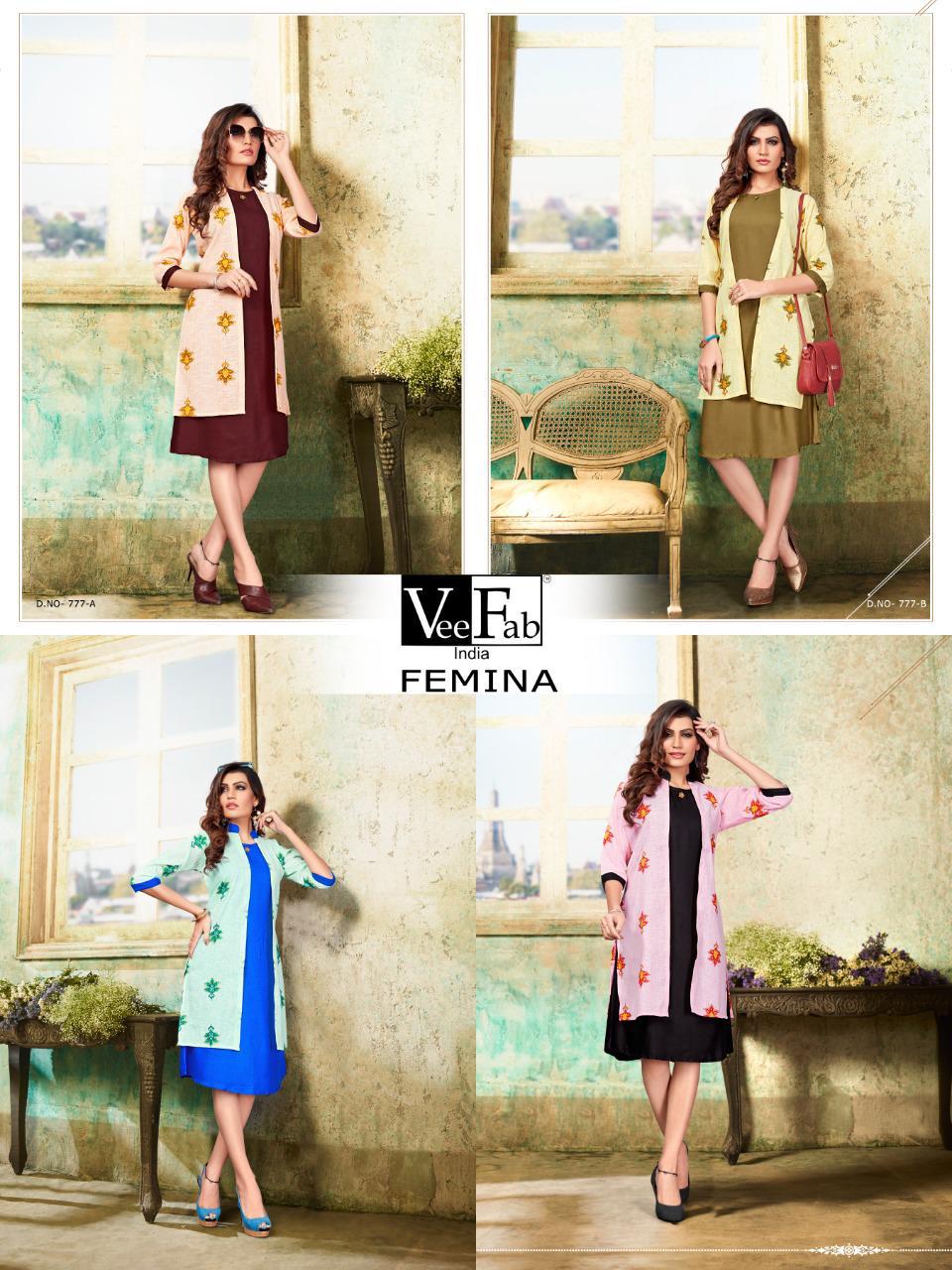 Vf Presents  Femina  Designer Kurti With Jacket