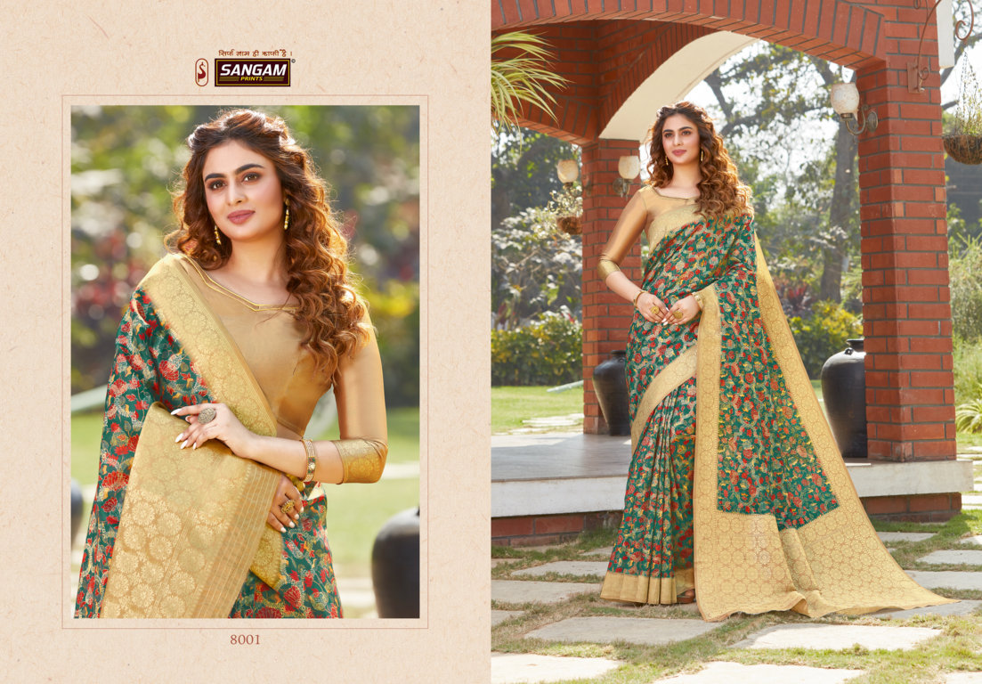 Sangam Presents Adrak Digital Printed Silk Sarees Collection